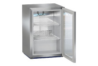 Kühlschrank mit Glastür, Edelstahl
