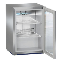 Kühlschrank mit Glastür, Edelstahl
